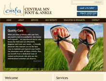 Tablet Screenshot of centralmnfootankle.com